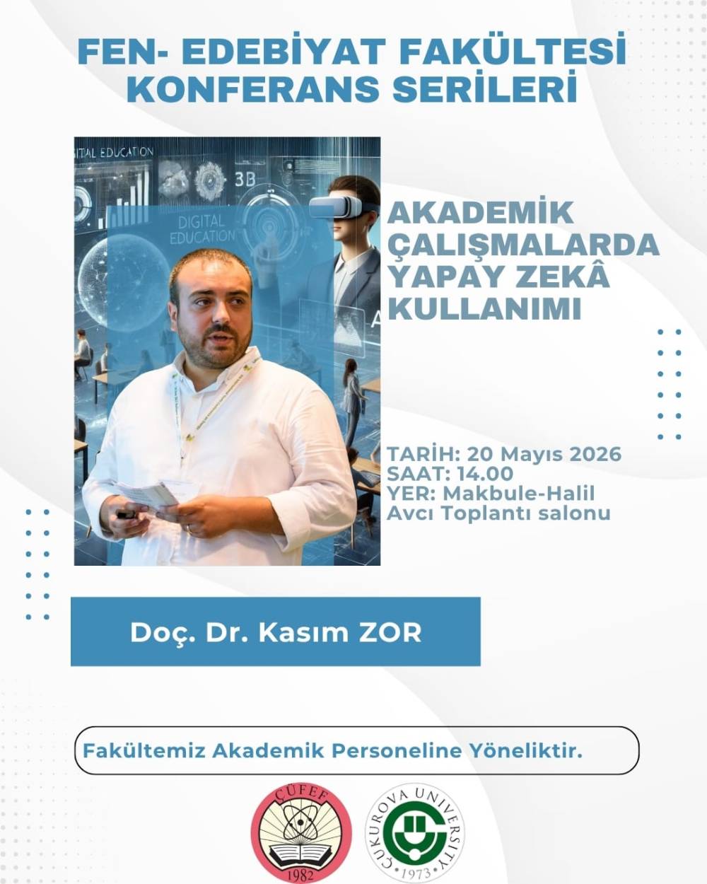 Öğretim üyemiz "Akademik Çalışmalarda Yapay Zekâ Kullanımı" konulu sunum gerçekleştirmiştir.